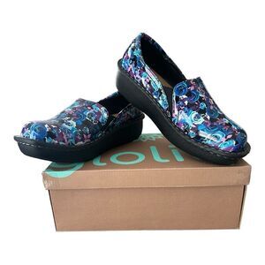 Glolily Jenny Blue Rose Floral Mary Jane Clog Slip On Comfort Shoes Size 9 NIB
